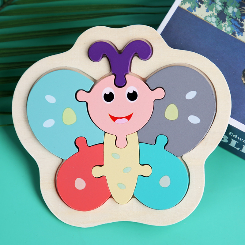 Macaron 3D Wooden Block Puzzle Toys Wooden Animal Blocks