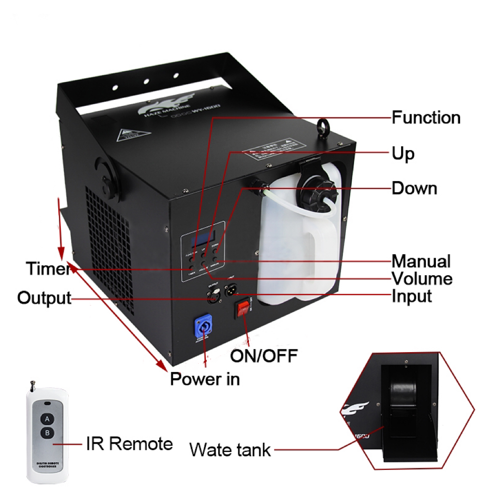 900W Customized DMX512 Stage Light Remote Control Smoke Machine for Wedding Party