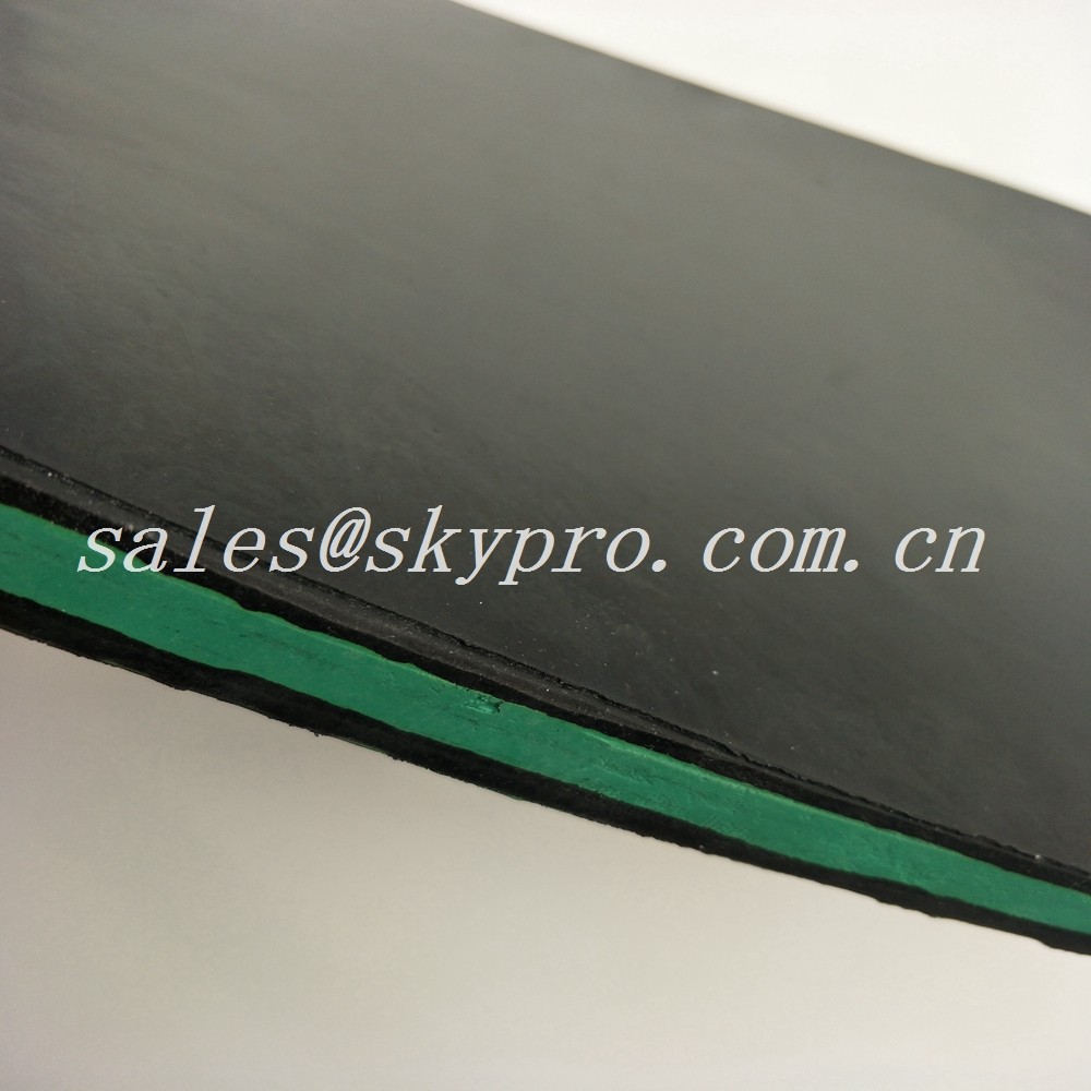 Wear - Resisting 30mm Black + Green + Black Sandwich Skirting Rubber Sheet Panel