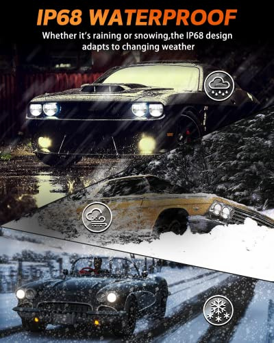 5.75 Inch LED Headlights 4PCS White DRL H4 Hi/Low Headlight Item Weight 5.08 pounds