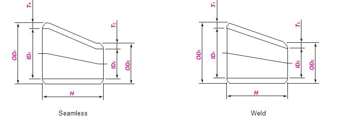 Seamless Stainless Steel Eccentric Reducer B16.9 Pipe Fittings 16" X 12"