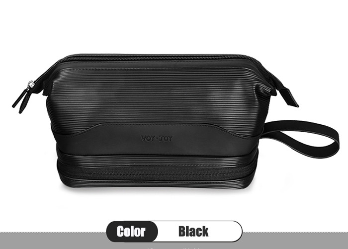 Multil Compartment Mens Leather Travel Bag CE Certificated With Two Separate Zip Pockets