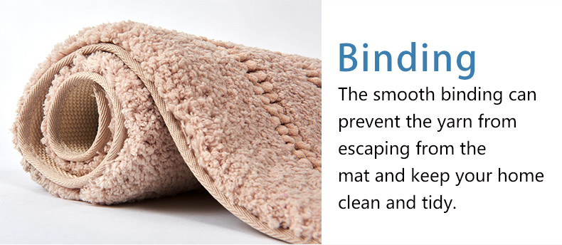 Microfiber Absorbent Bathroom Mats Fluffy Loop Pile Tufted