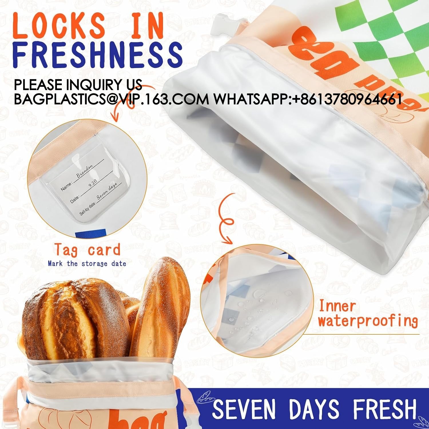 Reusable Bread Bags For Homemade Bread Storage ECO Bread Freezer Bag - Sourdough Bread Making & Fresh Bread Storage
