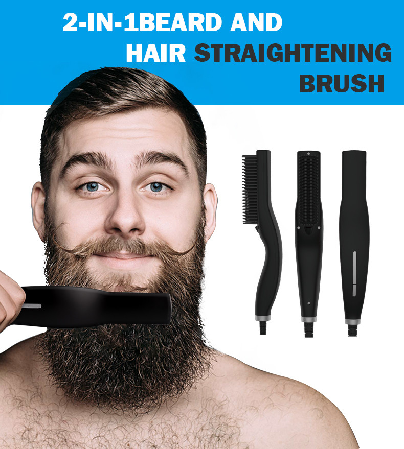Portable 81.5x18mm 30W Beard Straightener Heat Brush
