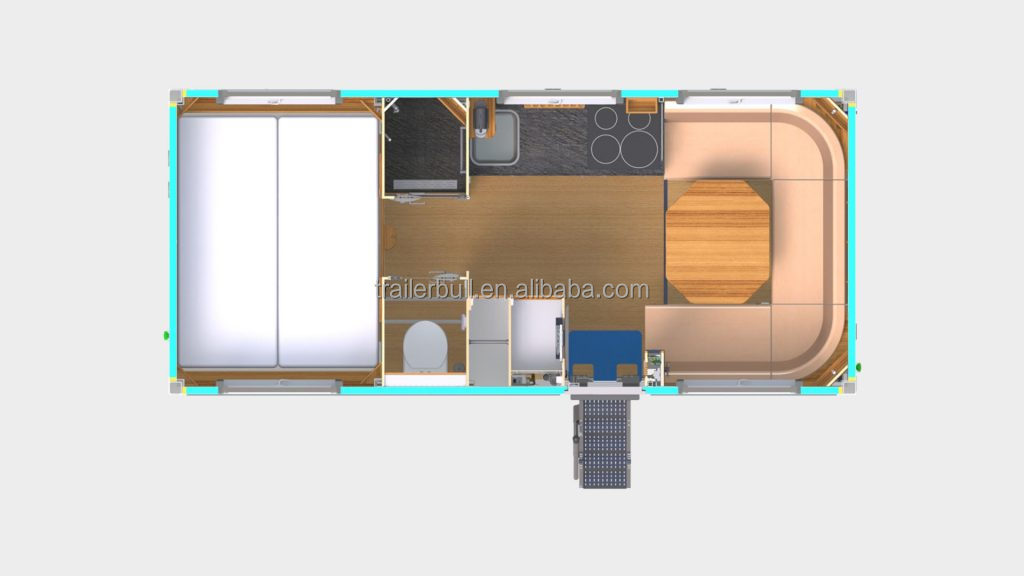 18ft Square Expedition Motorhome Truck Camper Shell for DIY Overland and Road Traveling