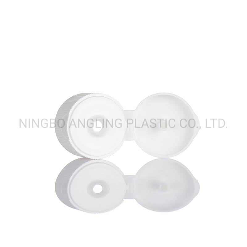28mm Plastic Cap for Flip Top Cap Bottle in Ribbed White Colors