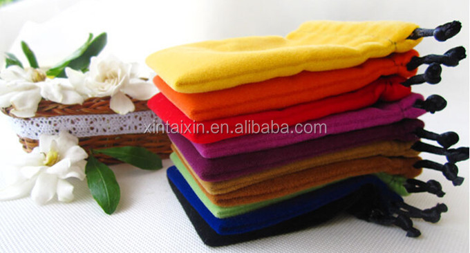 Velvet String Bag Jewelry Drawstring Pouches Wedding Party Gift Bags Mix Colors