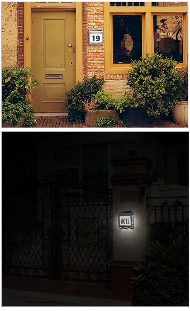 Waterproof 6000k Solar Address Sign Wall Light FCC 8pcs Led House Number Light