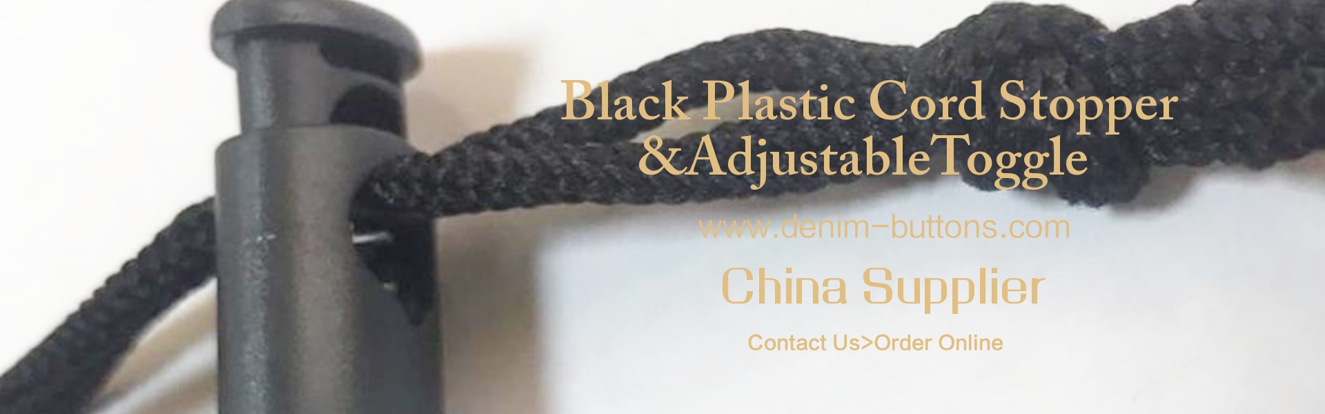 Black Plastic Cord Stopper & Adjustable Toggle