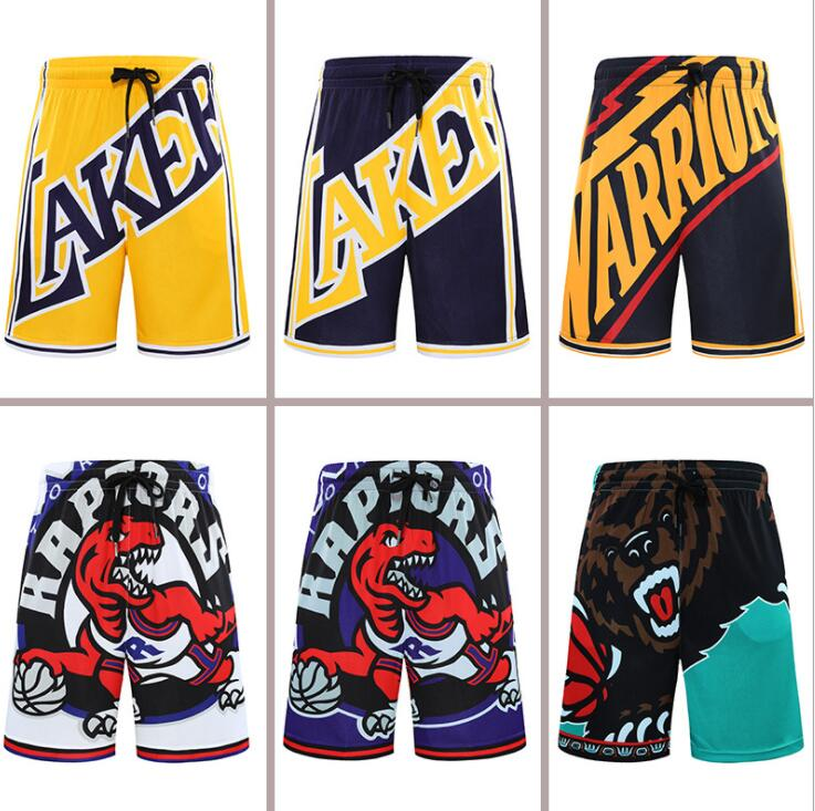 Cheap Sublimated Team Basketball Men's Knee Length Shorts with Pockets Basketball Sports Shorts Dinosaur Pattern Shorts Fashion