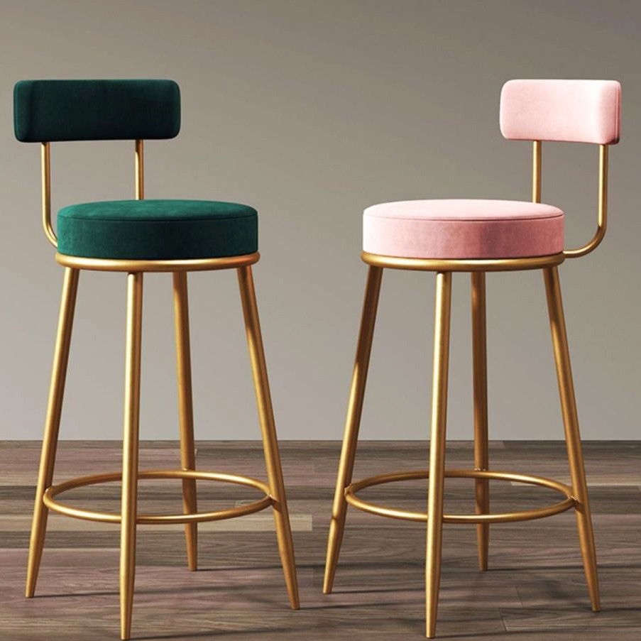 Restaurant Supply Bar Stools Velvet High Stool With High Rebound Sponge