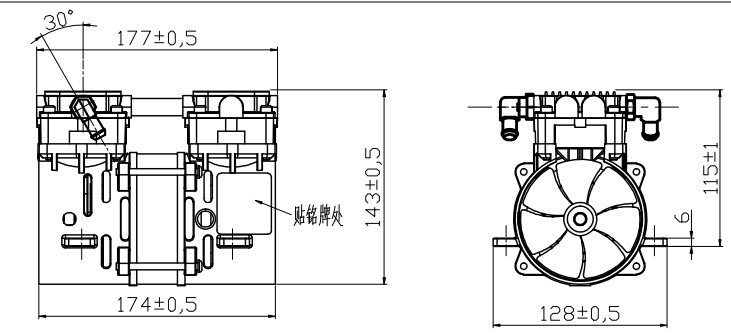 High Pressure Oilless Air Compressors 220V 44L/M For Oxygen Concentrator 3L