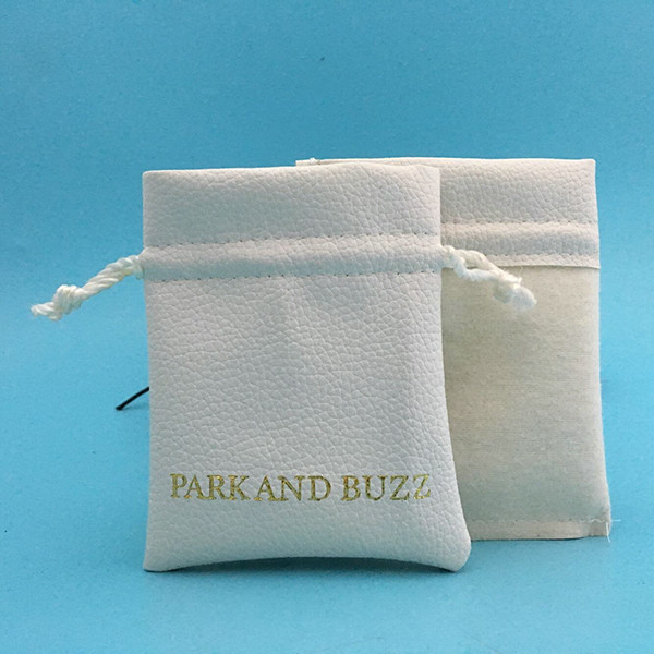 Waterproof 10x12cm Faux Pu Leather Drawstring Pouch