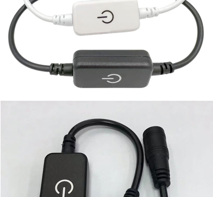 12v 24v Touch Controller Male to Female DC 5.5x2.1mm on off Dimmer Switch for LED Strip Lights