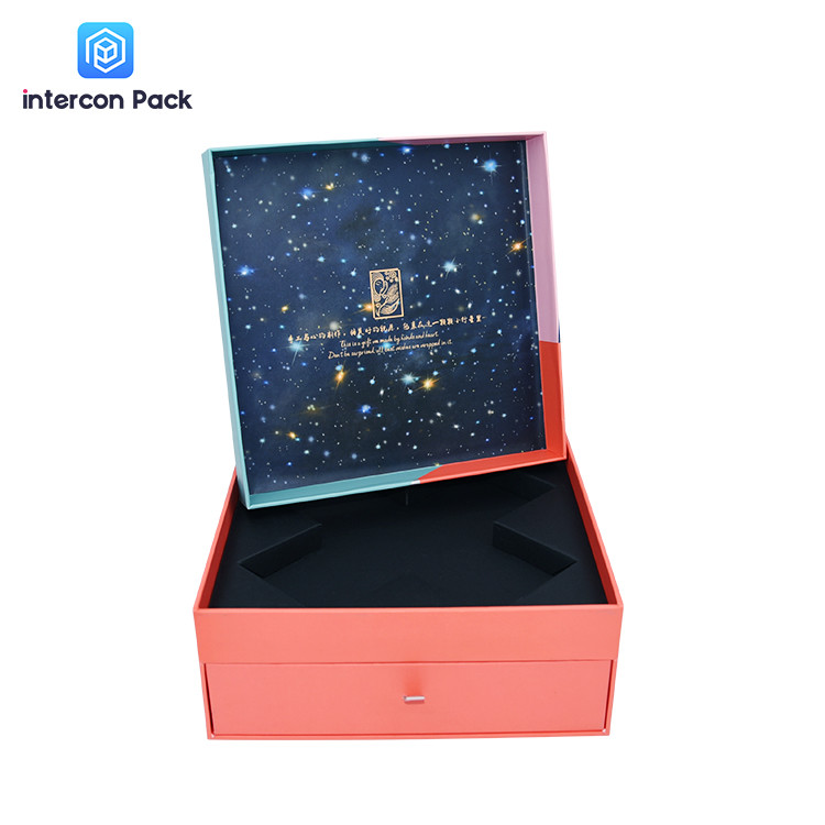 TUV Magnetic Closure Gift Box , Environmental Friendly Cardboard Drawer Box