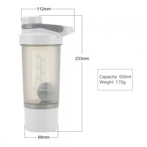 Buy cheap 500 Ml Thermos Travel Tumbler 16 Oz Gym Sports Plastic Protien Shaker Bottle Protein Shake Cup product