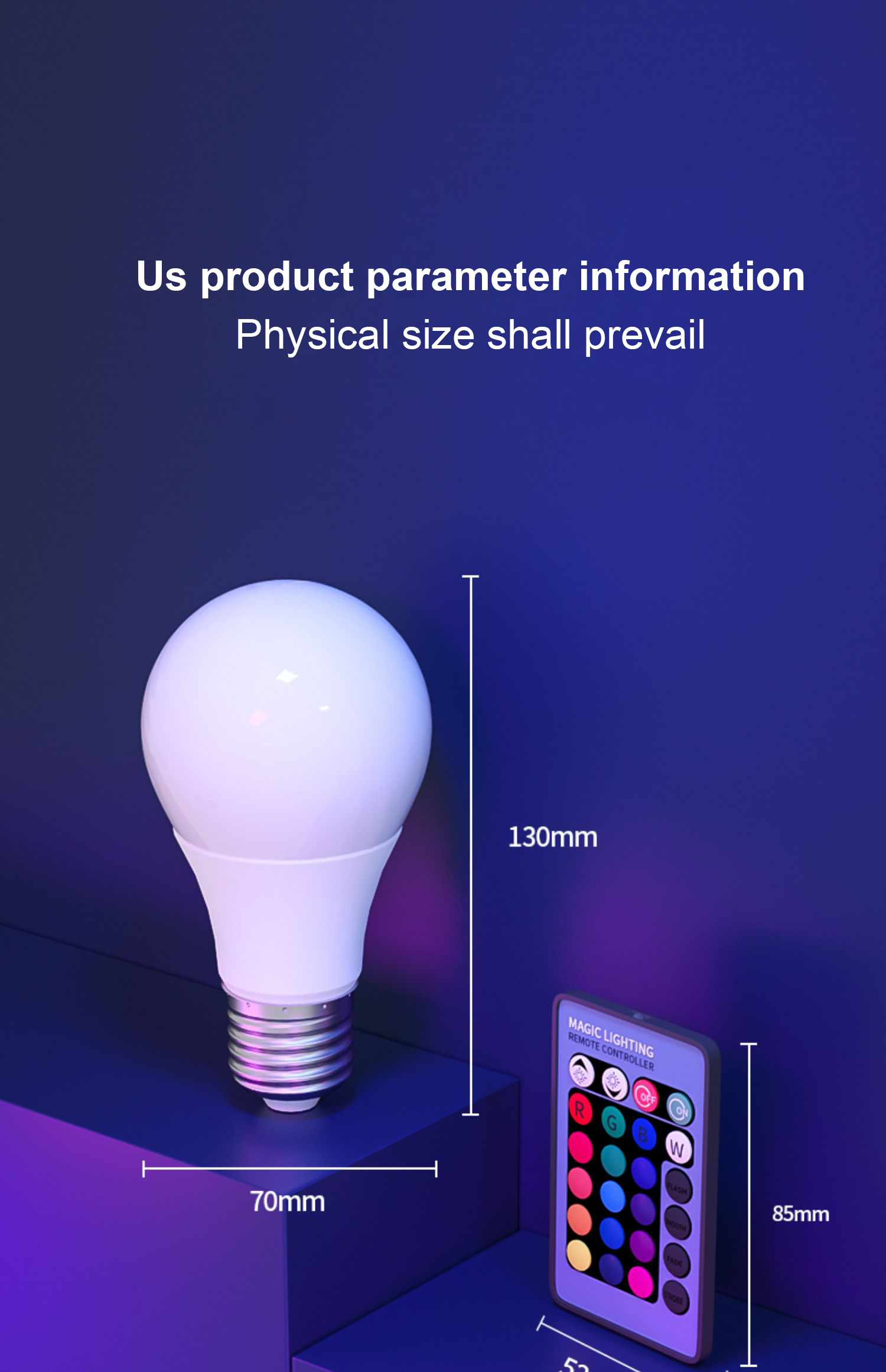 220v E27 Screw Light Controlled LED Color Remote Control Bulb for Mood Atmosphere Lamp