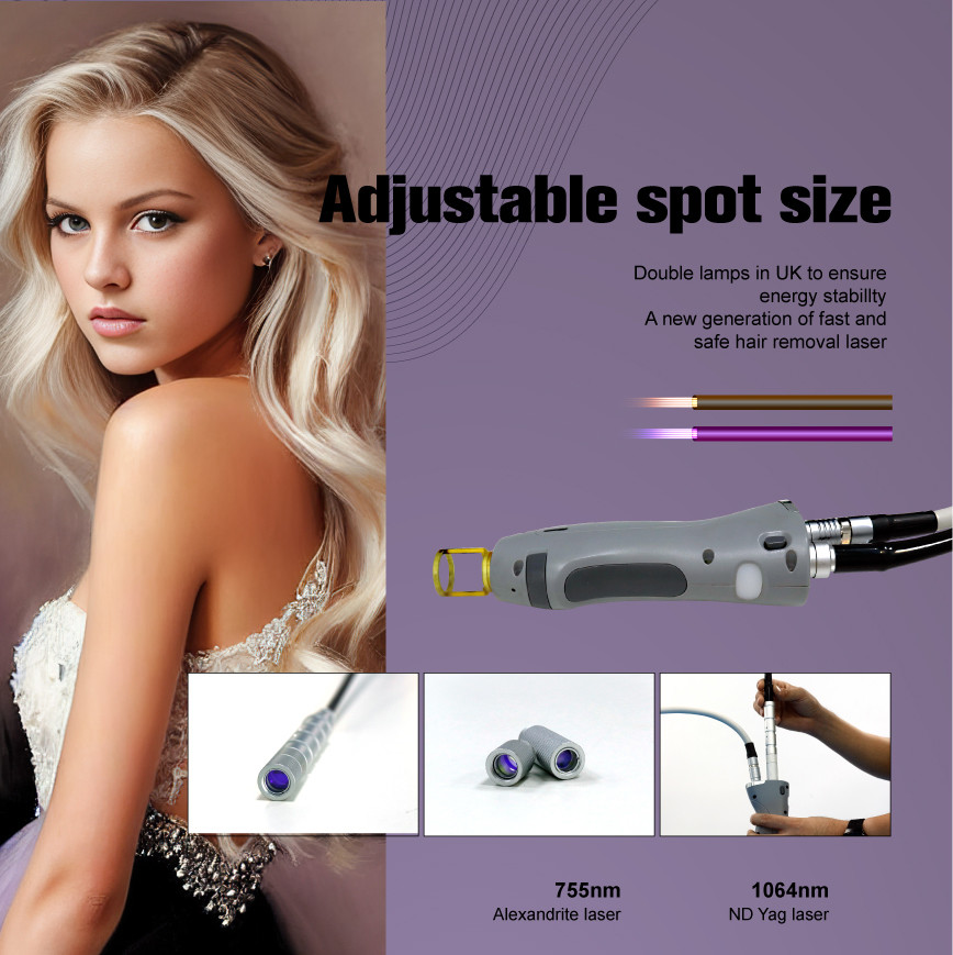 Large spot size candle laser alexandrite hair removal white hair REMOVAL 2000w alexandrite laser device