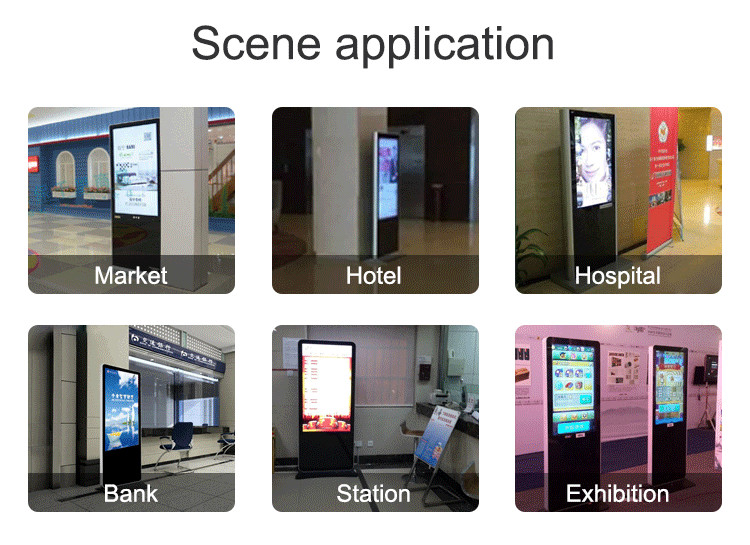 Indoor LCD Advertising Player , Touch Screen Digital Information Display Monitors