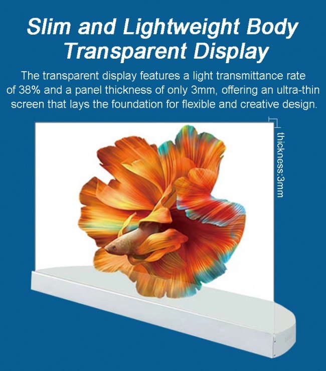 Indoor Digital Signage 4K Ultra HD Resolution Vertical Oled Transparent Screen Advertising Display with Pen/Finger Touch