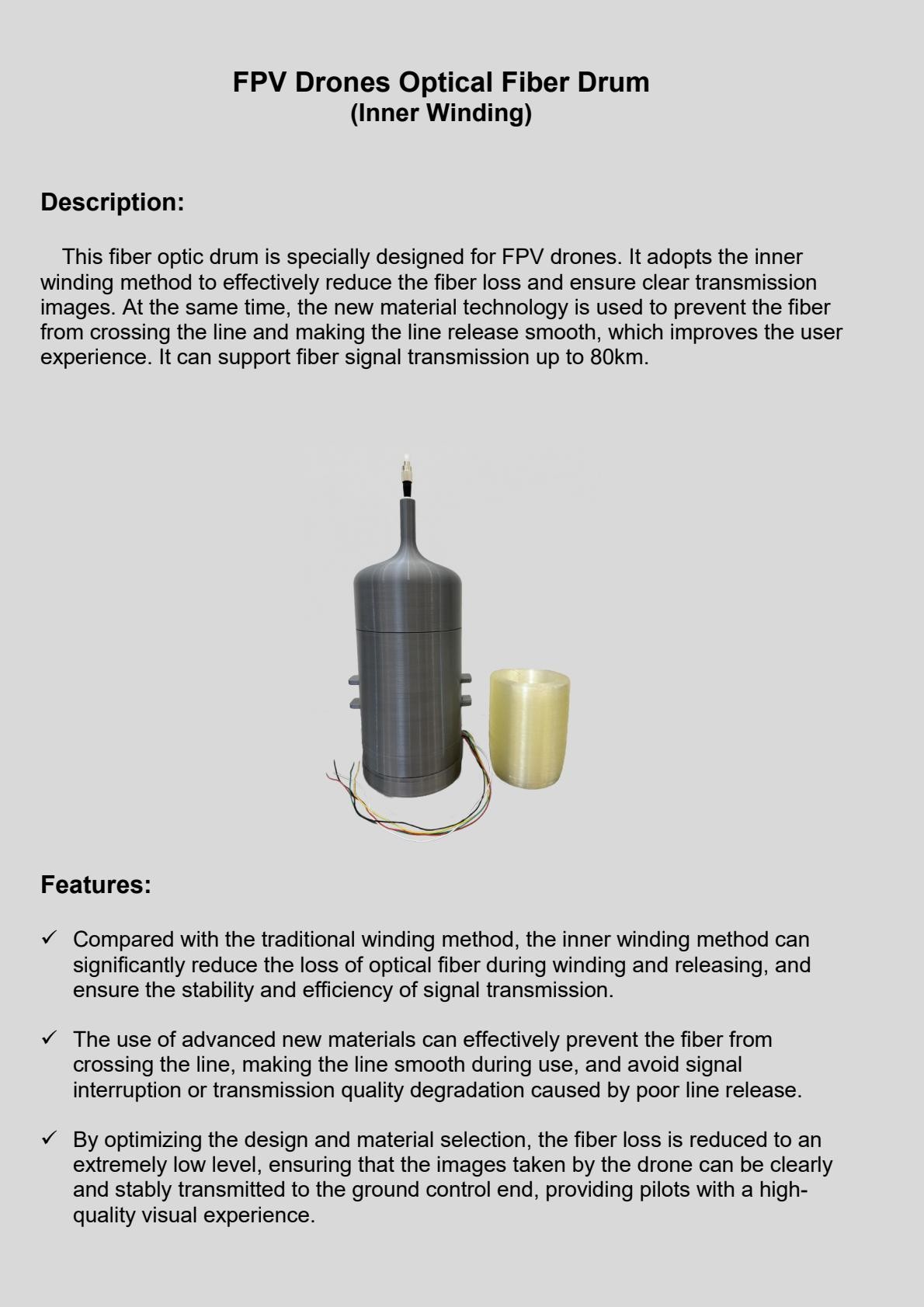 FPV Fiber Optic Coil with Dedicated Tube Sky Ground End Module FPV Drone Image Video Ground Air Modules FPV Device UAV