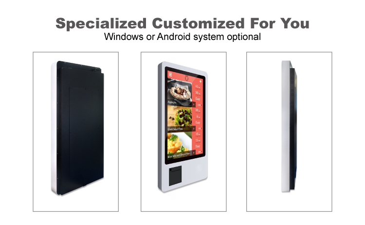 Bimi 32 inch Self-Serve Touch Screen Kiosk with Printer QR Barcode Scanner Wall Mount