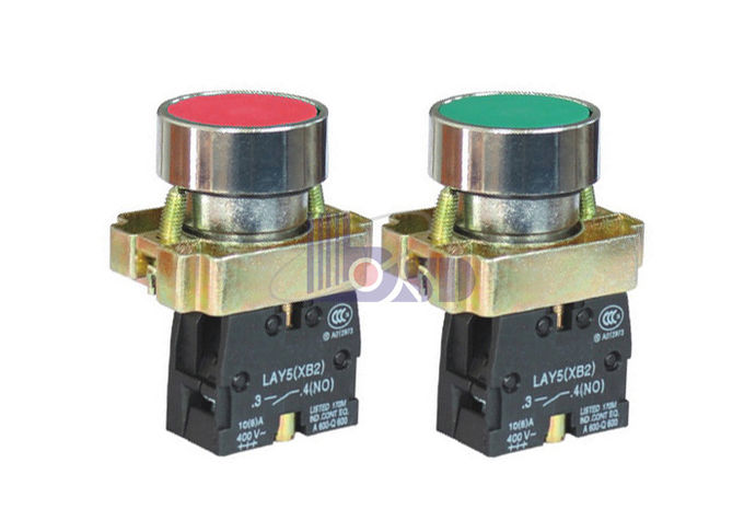 LAY5(XB2)-BA42 Red color flat button in spring return for control panel