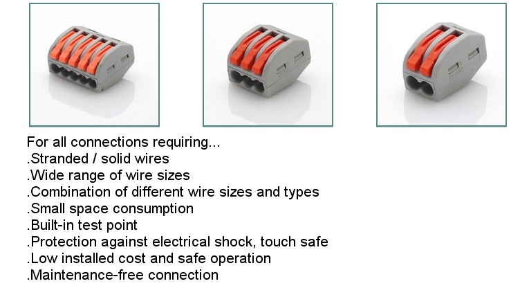Push-wire lighting connectors
