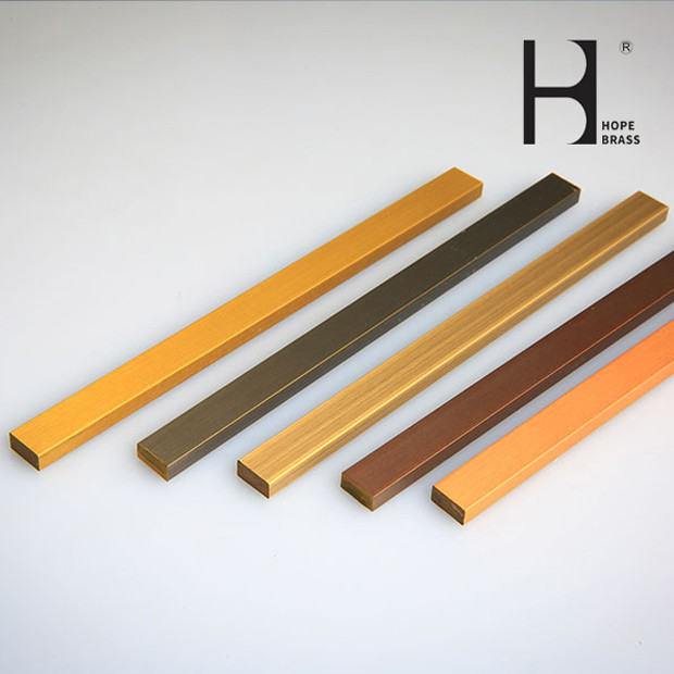 Golden Fade Resistant Square Brass Flat Bars SGS Certification