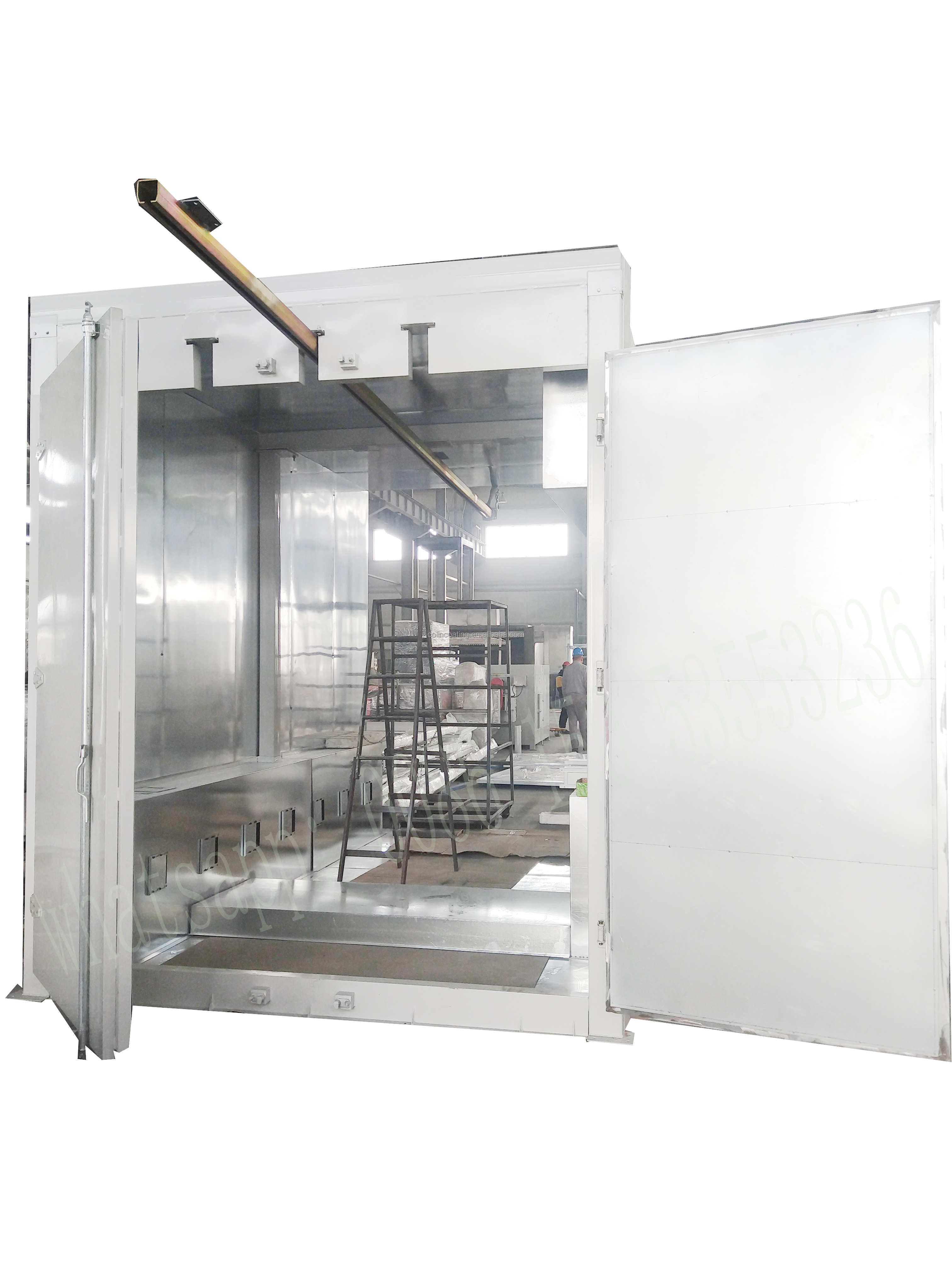 steel door/fence/pipe surface finish electrostatic powder coating line for powder curing