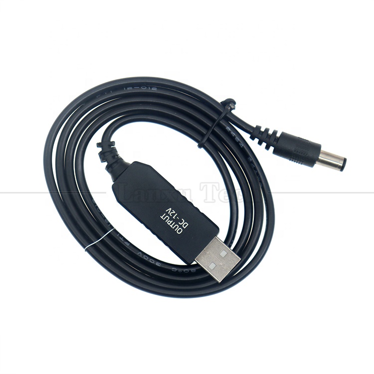 High Power USB to DC 5.5x2.1mm Jack 12V 9V Output Booster Converter Adapter Cable for Wifi Router Modem Led Strip GPS