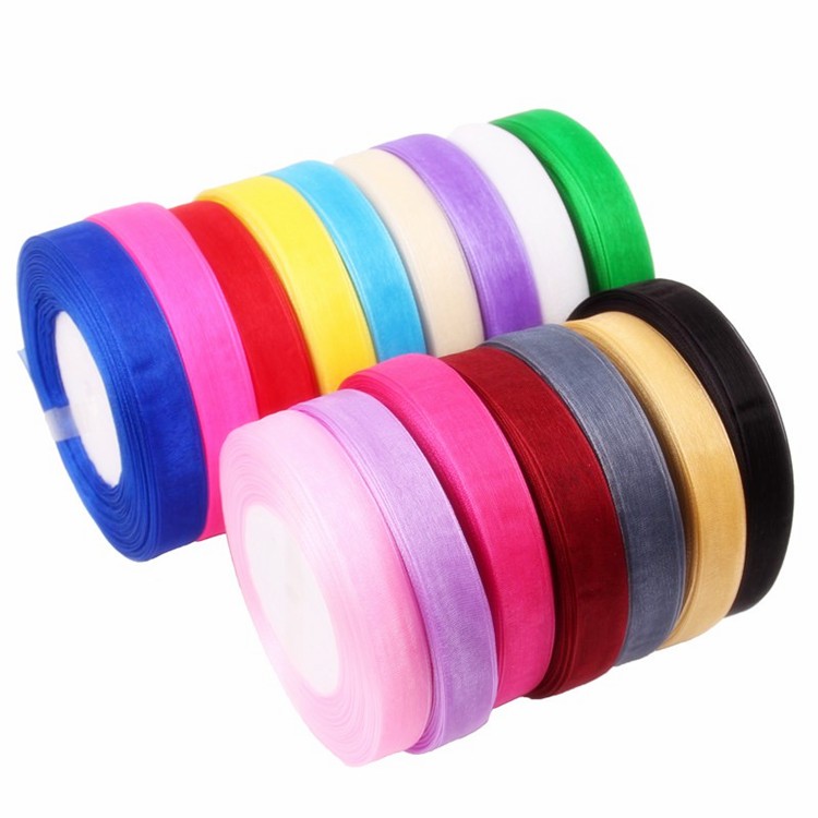Wedding Party Polyester Organza Ribbon 1 Inch Width Customized Color
