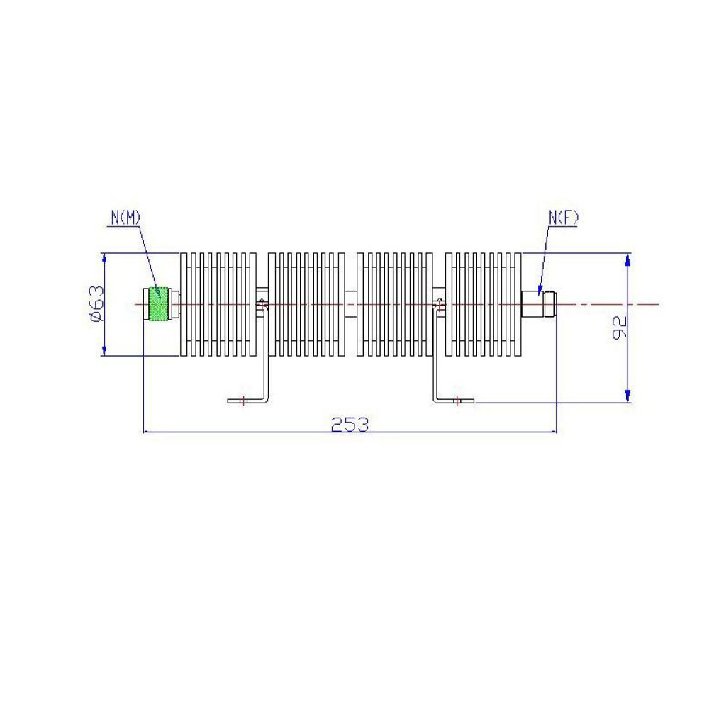 100 W Coaxial Fixed Dual Linear Polarization Antenna 40 dB Attenuator SMA TNC