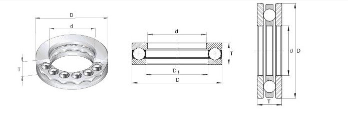 High Speed Radial Thrust Ball Bearing 51110 50x70x14mm High Performance