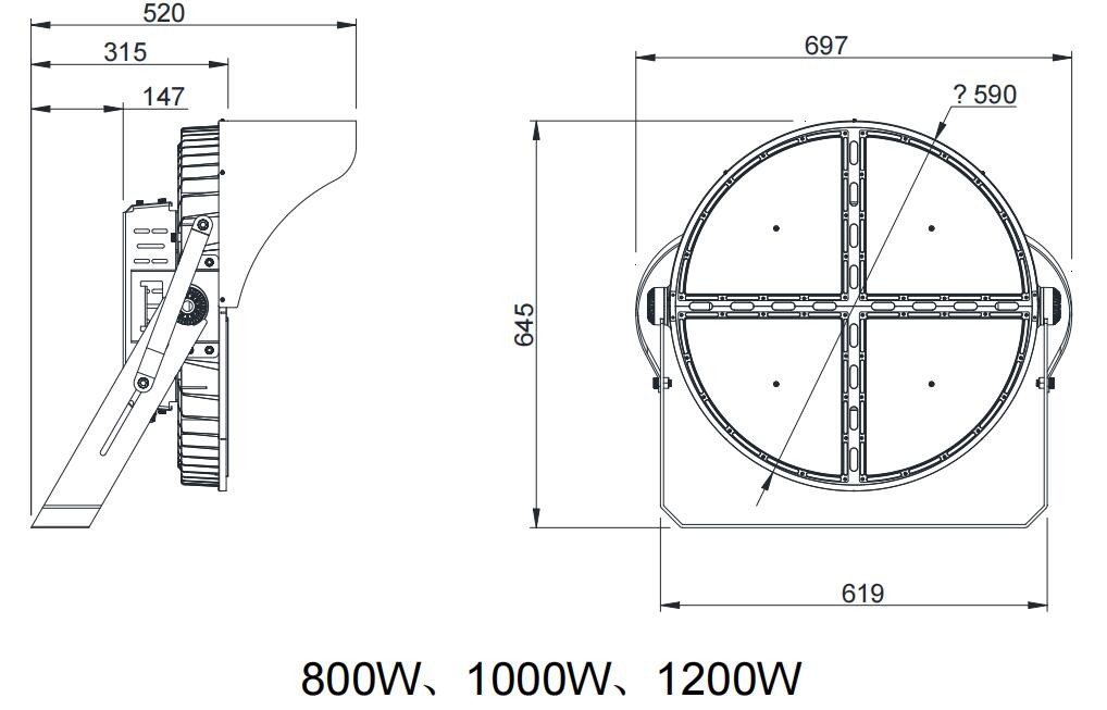 500w outdoor cob led street light floodlights 600w led football stadium lighting