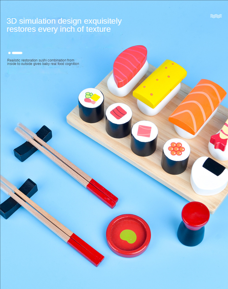 Simulation Wooden Miniature Kitchen Set Sushi Early Education Enlightenment