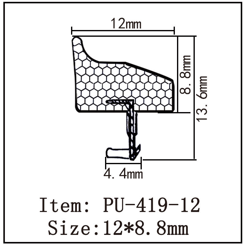 Soundproof PU Foam Seal Strips Cladding Type Bevel Edge For Doors And Window