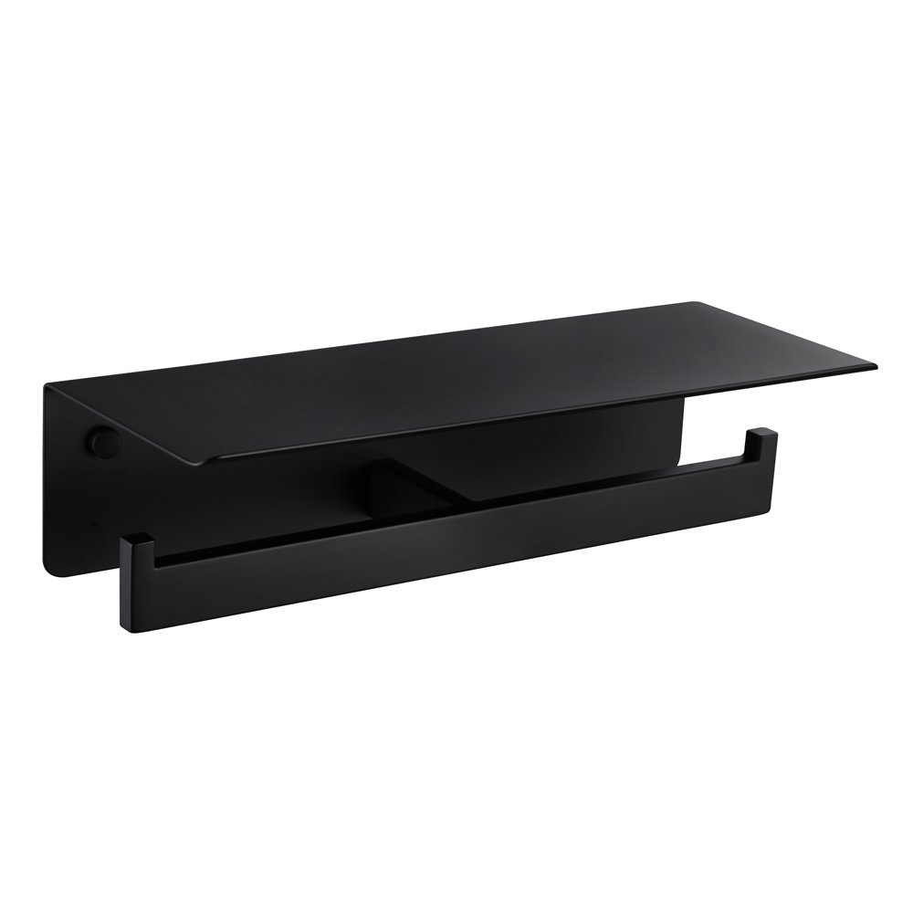 Matte Black Double Toilet Tissue Holder Toilet Tissue Hanger For Bathroom
