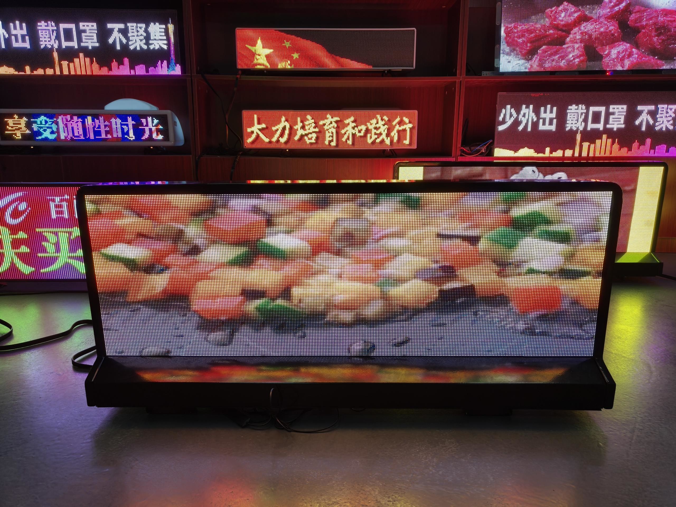 Double-Sided Taxi LED Display P2.5 with High Brightness Wireless 4G Car Electronic Screen GPS Positioning