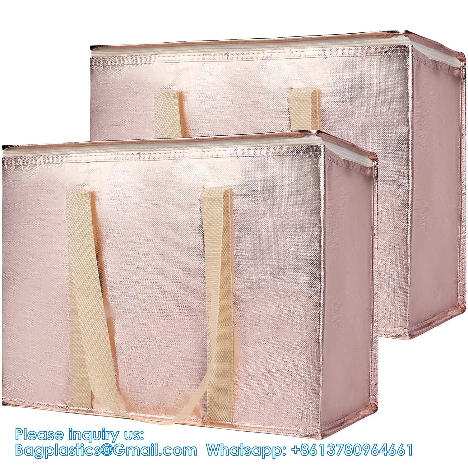 XXL-Larger Insulated Cooler Bags With Zipper Closure,Reusable Grocery Shopping Bags Keep Food Hot Or Cold,Collapsible