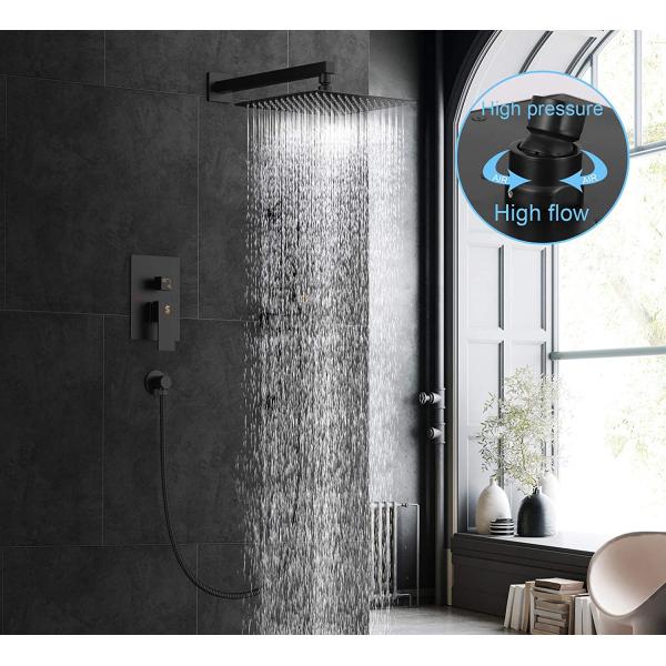 OEM bathroom accessories waterfall black ceiling cabezal de ducha 3 way mounted rainfall shower head