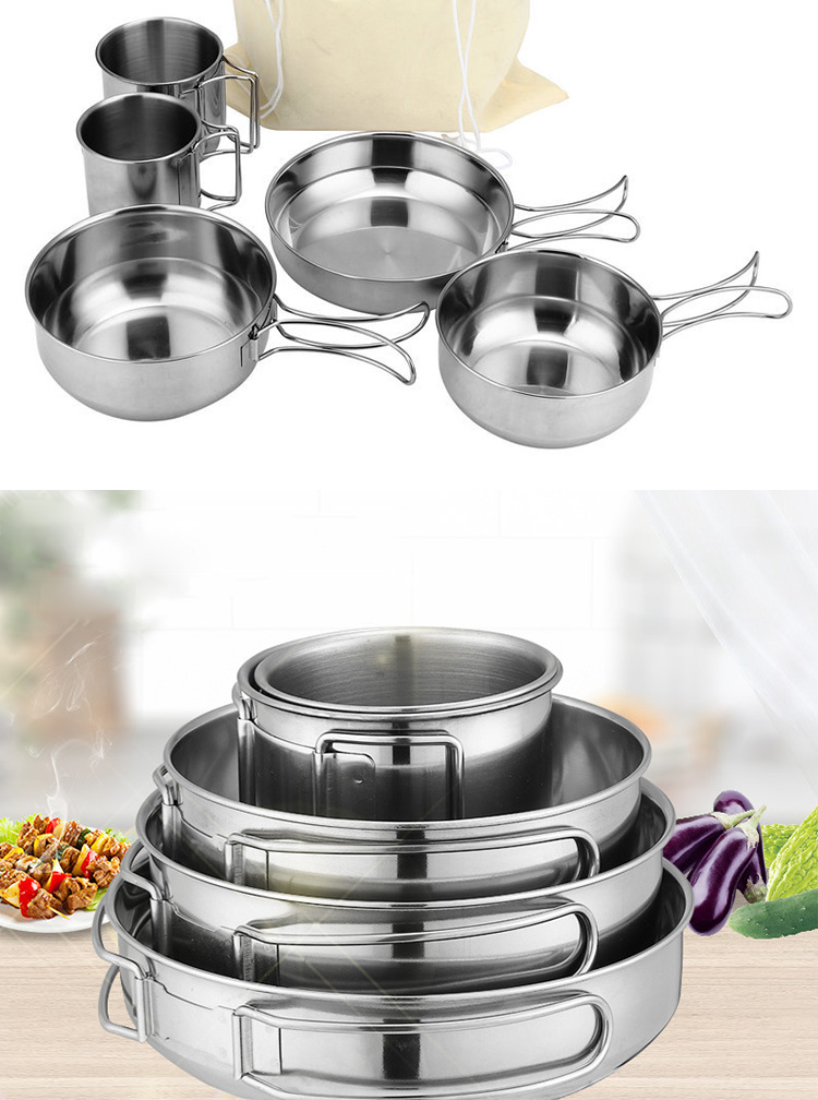 Lightweight Outdoor Cookware Set Nonstick For Family Hiking