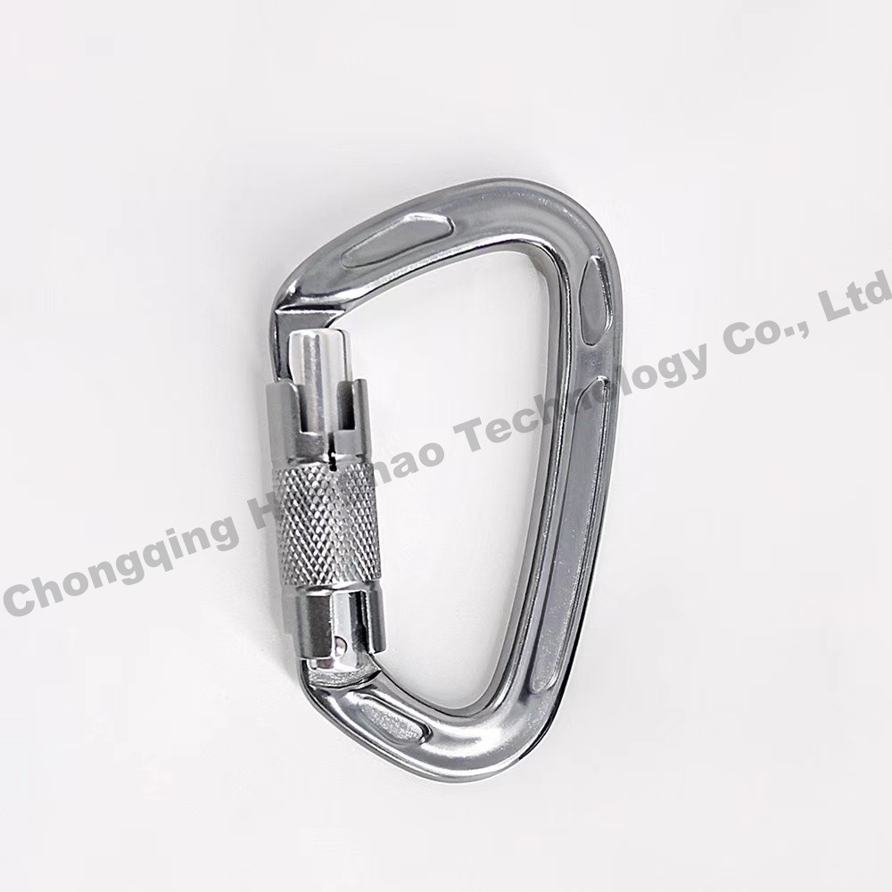 22KN D Shape Auto Lock High Strength Aluminium Alloy Climbing Safety Carabiner Hardware