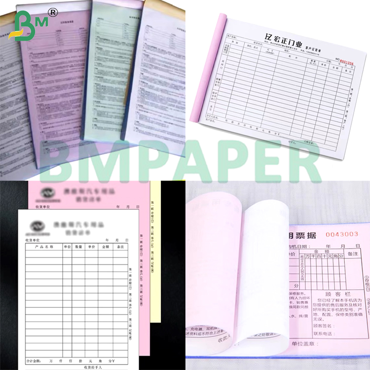 55gsm White / Blue Blank Image Carbonless Paper Rolls & Sheets for Receipt Printing NCR CB / CF / CFB