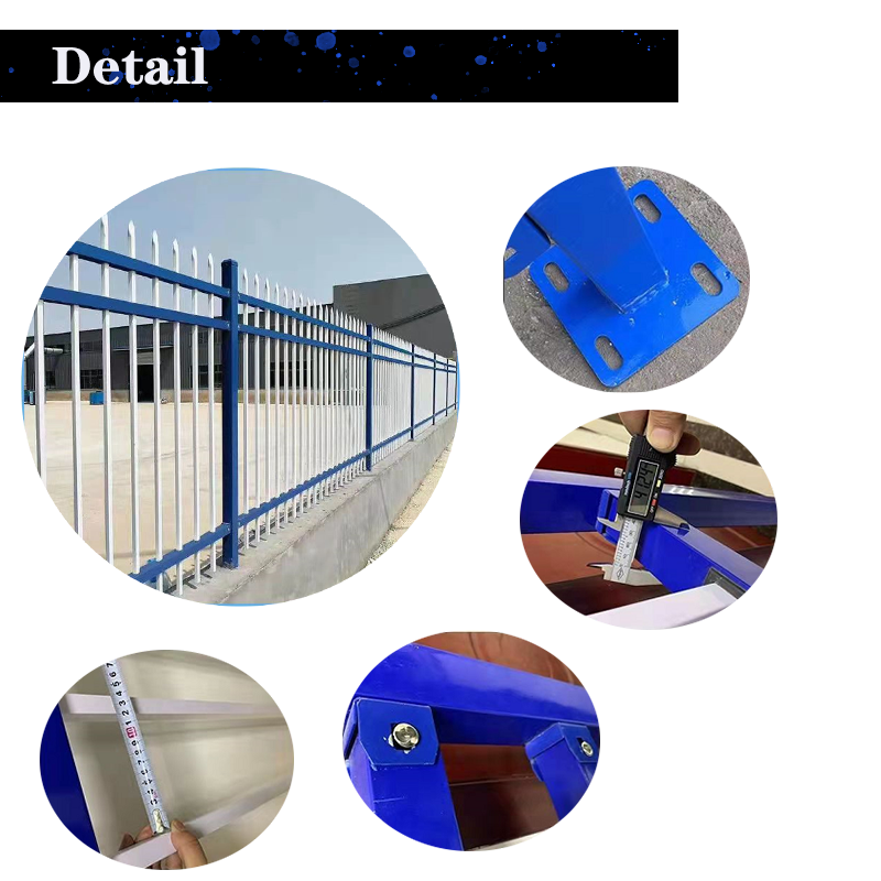 Wholesale 6ftx8ft garden black metal fences anti rust galvanized steel fence