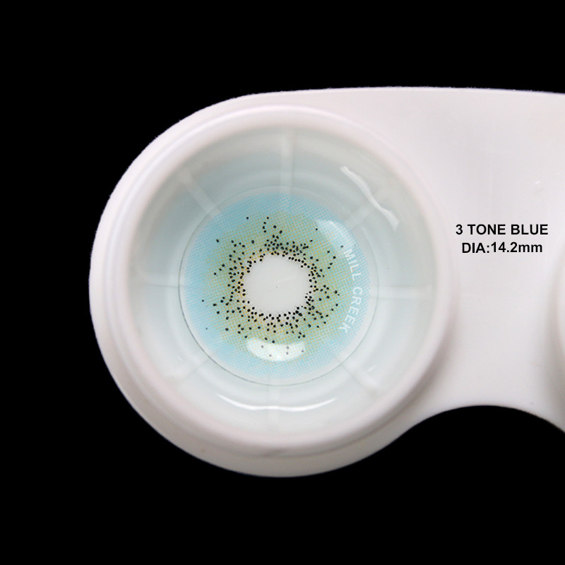 Oem Cosmetic Tricolor Blue Cosplay Contacts Lens 1 Year Without Power PP blister