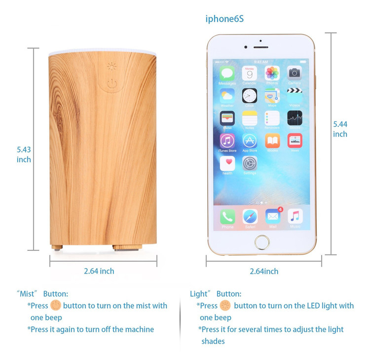 50ml Ultrasonic Wood Grain Aromatherapy Diffuser