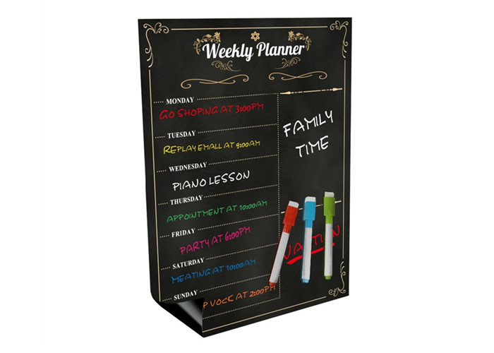 Dry Erase Chalkboard Magnetic Weekly Planner, Kitchen Fridge Magnet Calendar