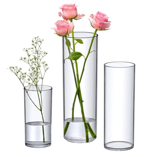 Lucite Acrylic Cylinder Vases Wedding Centerpieces , Acrylic Flower Holder